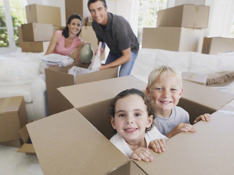 Packed household items ready for flat removals in Holland Park