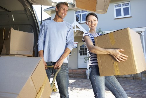 Removals van loaded for a home relocation near Holland Park